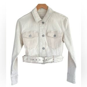 Habitual Off-White Women's Shimmery Jean Jacket